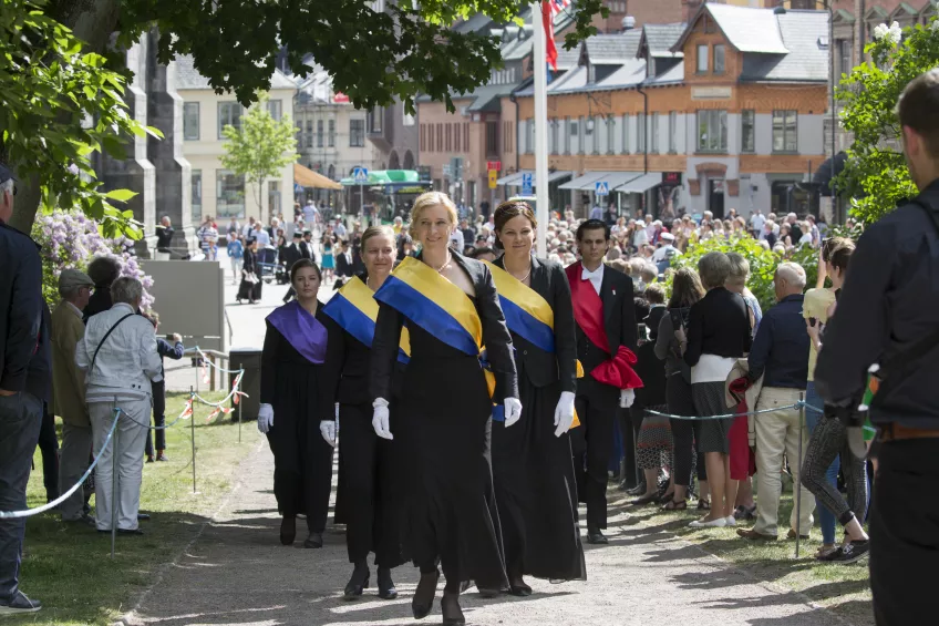 Procession in park
