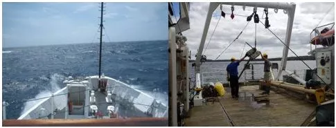 Pictures from life on-board research vessels r/v Endeavor and r/v Ocean Surveyor.