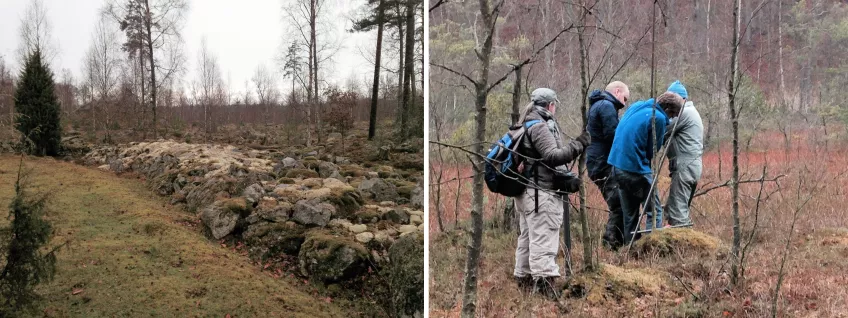 Left: Cultural landscape, Right: Field work at Kullaberg